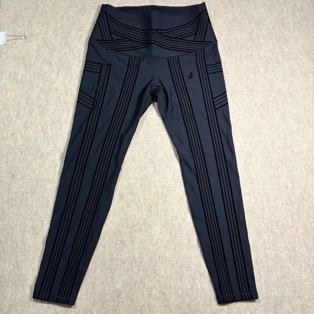 Fanka PowerBand Resistance Leggings Women 16 Black Recycled High Waist Athletic - Picture 2 of 8